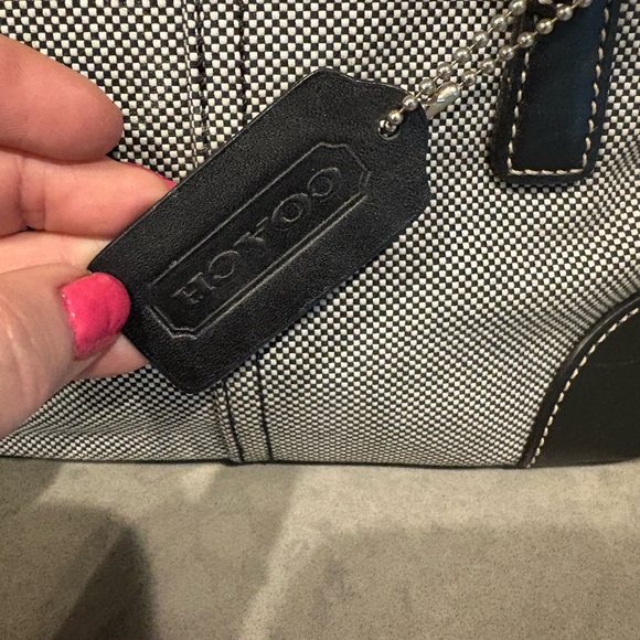 Vintage Coach Hampton Collection Mini Canvas Leather Handbag - Picture 10 of 11